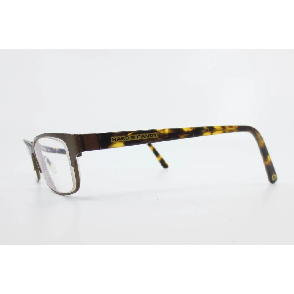 Hard Candy HC02 BWN Eyeglasses Brown Tortoise Rectangle Frame 52-15-135 HC02BWN